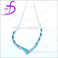 Synthetic opal necklace silver necklace fashion design